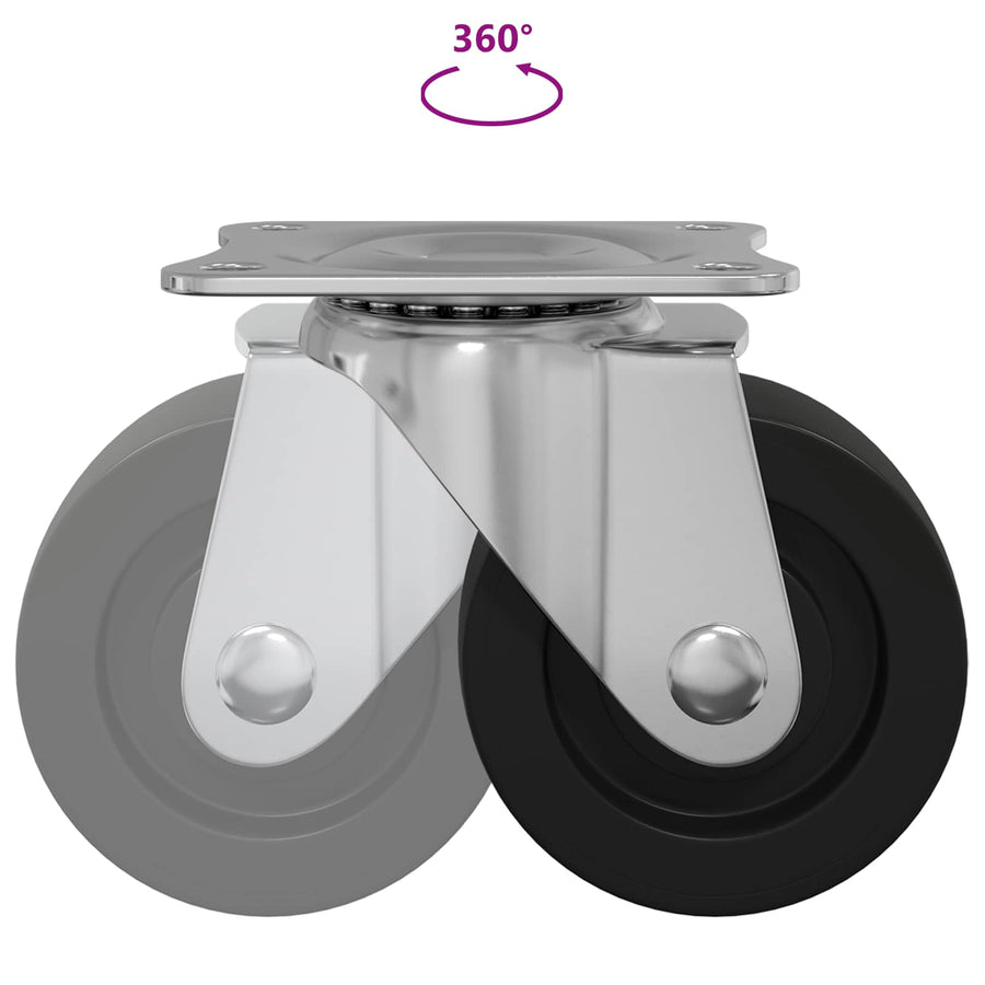 Zwenkwiel 12 pcs Zilver 60 x 60 x 50 mm IJs en nylon