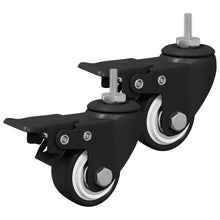 Wielen 2 pcs Zwart M6 x 1.5 mm IJs en nylon