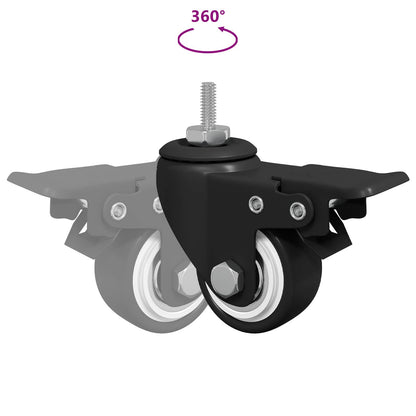 Wielen 2 pcs Zwart M6 x 1.5 mm IJs en nylon