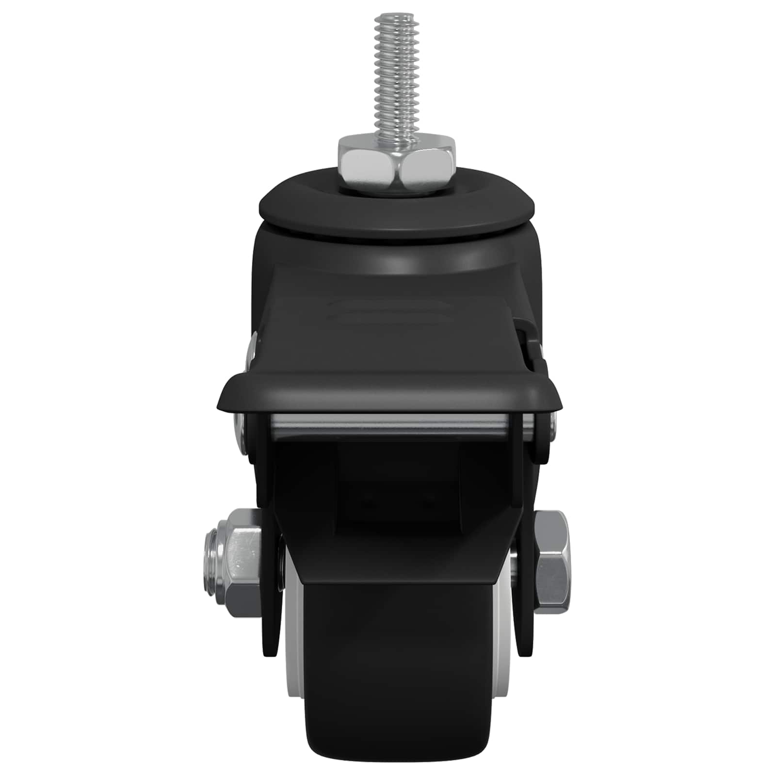 Wielen 2 pcs Zwart M6 x 1.5 mm IJs en nylon