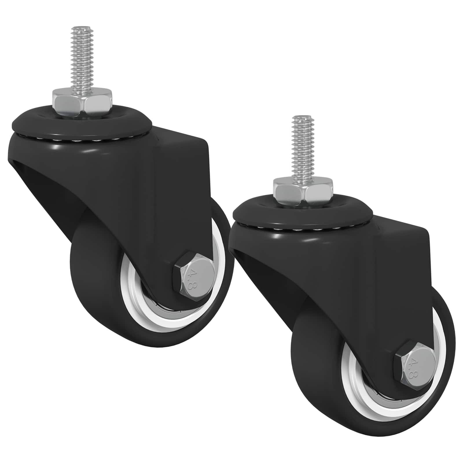 Zwenkwiel 2 pcs Zwart M6 mm IJs en nylon