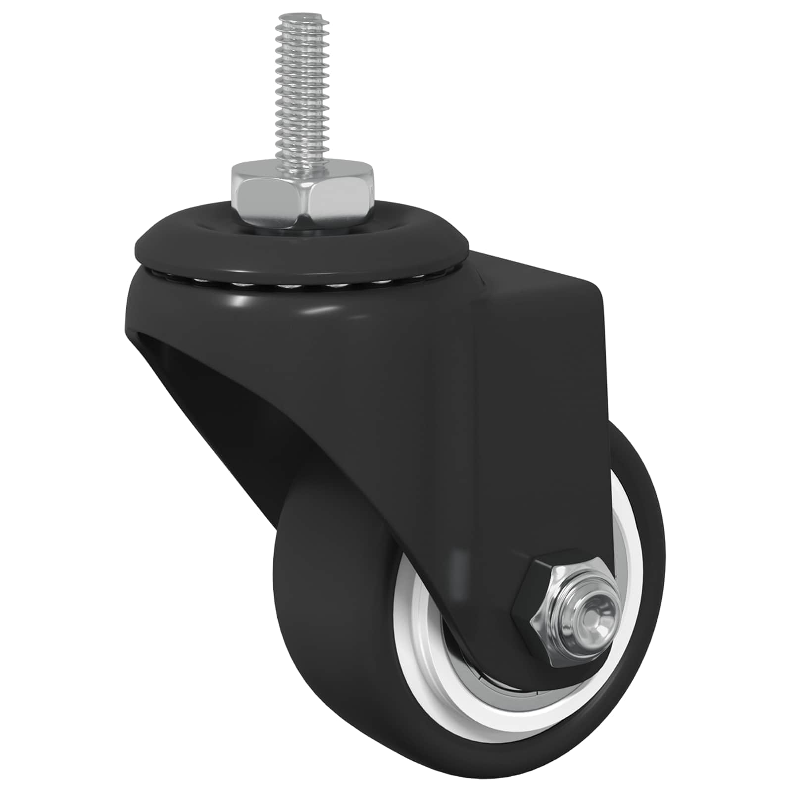 Zwenkwiel 2 pcs Zwart M6 mm IJs en nylon