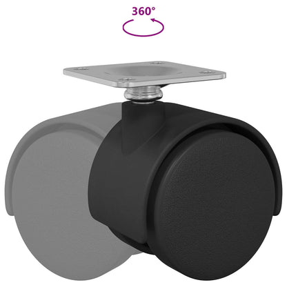 Zwenkwiel 2 pcs Zwart 54 mm Ijzer en PP