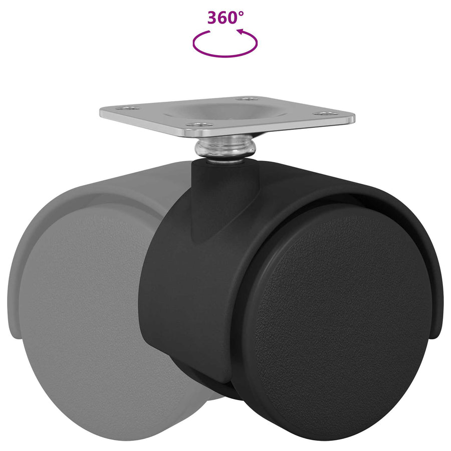 Zwenkwiel 12 pcs Zwart 54 mm Ijzer en PP