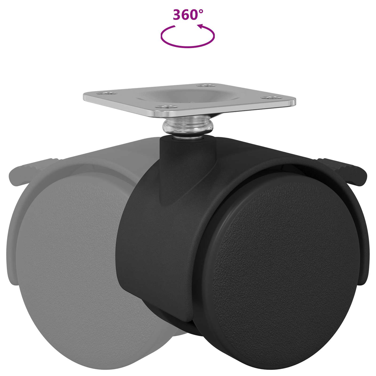 Wiel Zwart IJzer en Polypropyleen