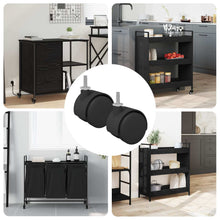 Caster 2 pcs Zwart en Zilver 37,8 x 40 mm Ijzer en PP