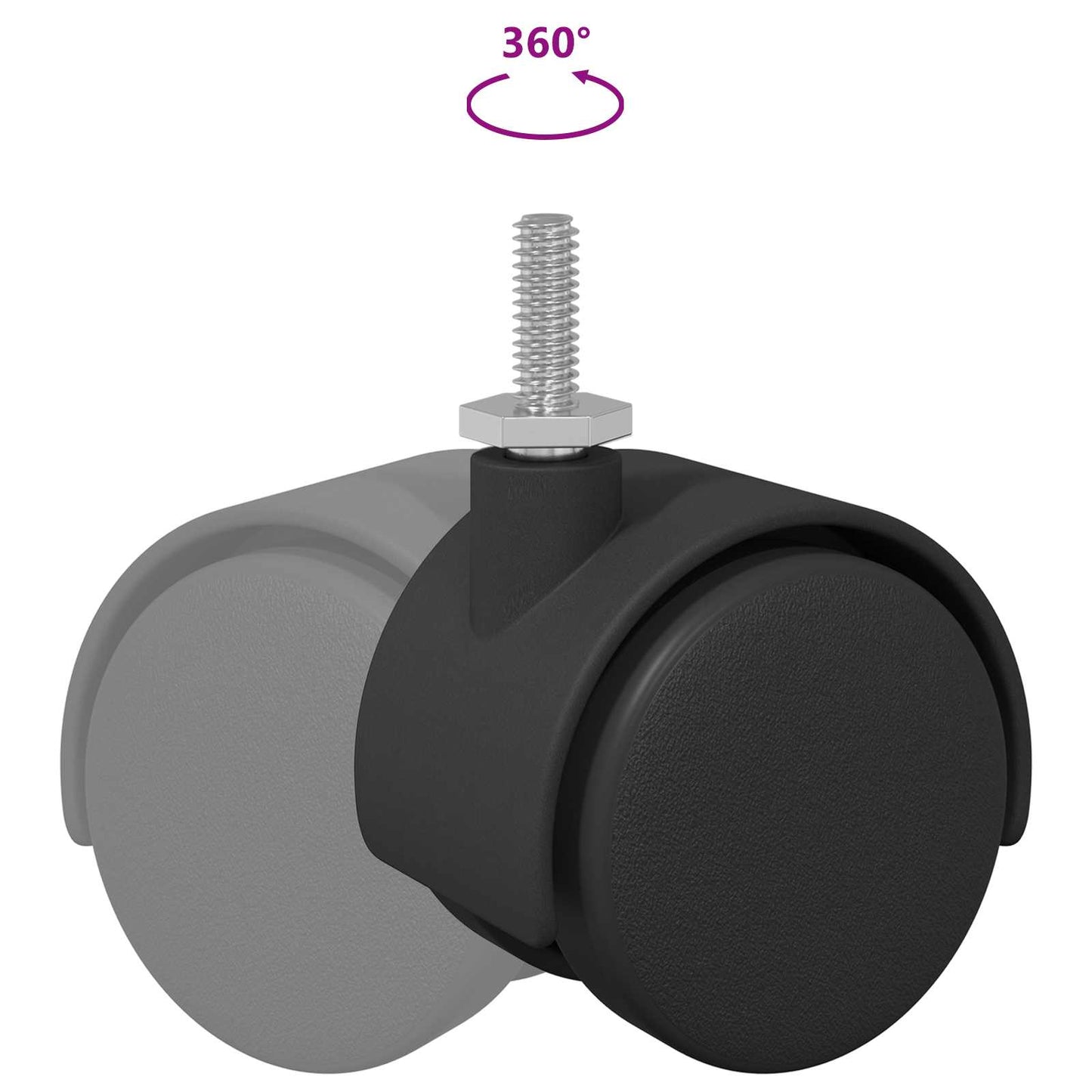 Wielen 2 pcs Zwart 40,1 x 40,1 x 37,8 mm PP en IJzer