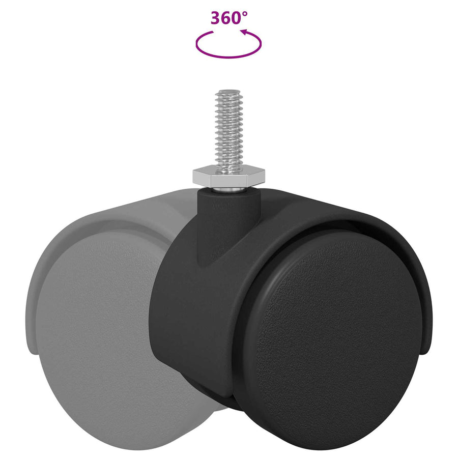 Wielen 2 pcs Zwart 40,1 x 40,1 x 37,8 mm PP en IJzer