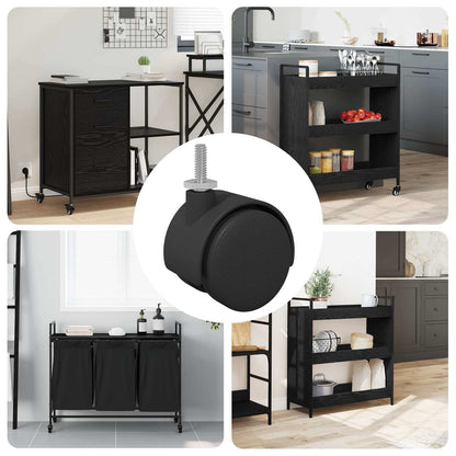 Wielen 12 pcs Zwart 40,1 x 40,1 x 37,8 mm PP en IJzer