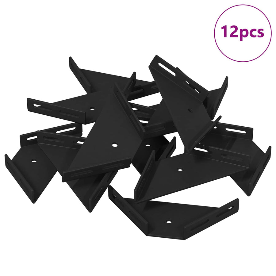 Hoekbeugel 12 pcs Zwart 138,5 x 50,5 x 16 mm IJzer