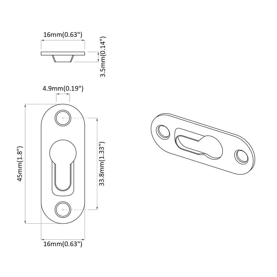 Sleufhanger 3673 pcs Zilver 45 x 16 x 3.5 mm IJzer
