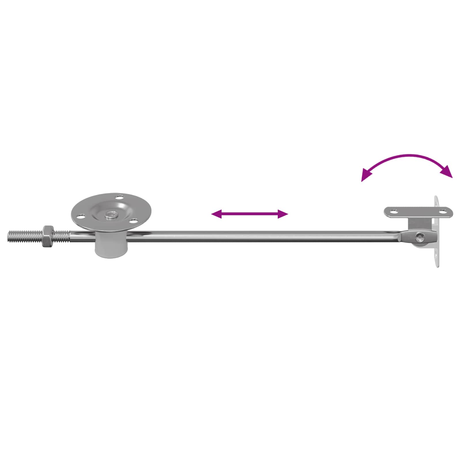 Deksel ondersteunend scharnier 2 pcs Zilver 194 x 36 x 18 mm