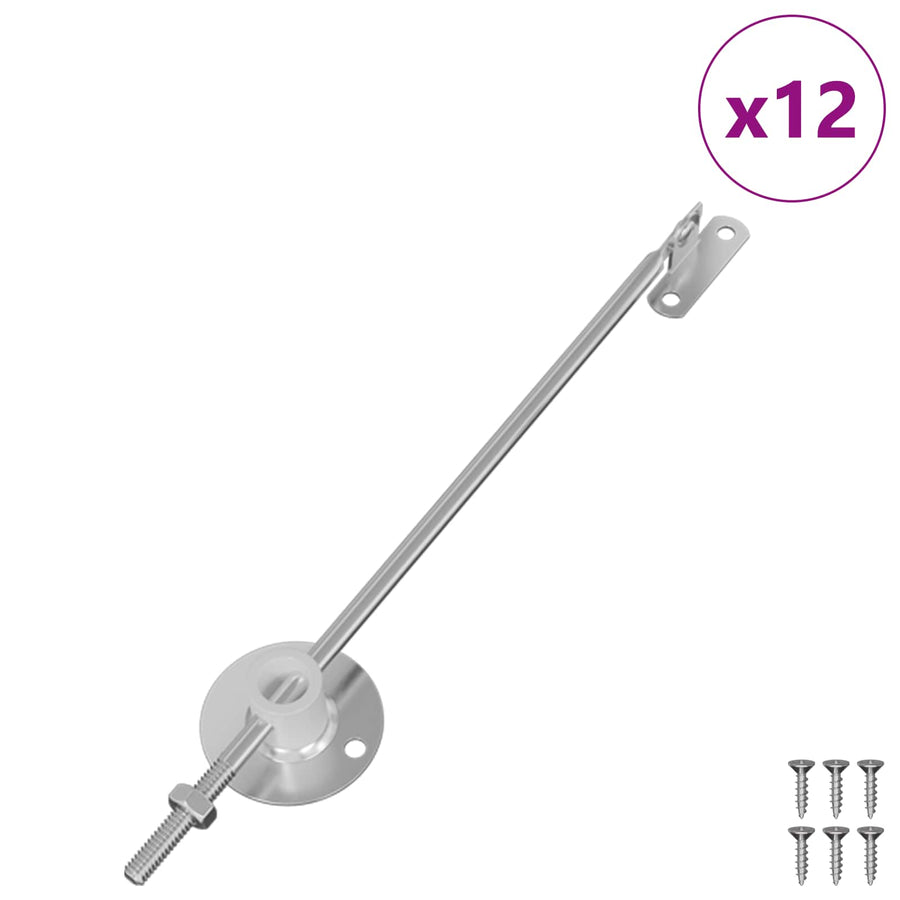 Deksel ondersteunend scharnier 12 pcs Zilver 194 x 36 x 18 mm