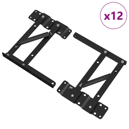 Bed liftmechanisme 12 pcs Zwart 34 x 9.5 x 4 mm IJzer