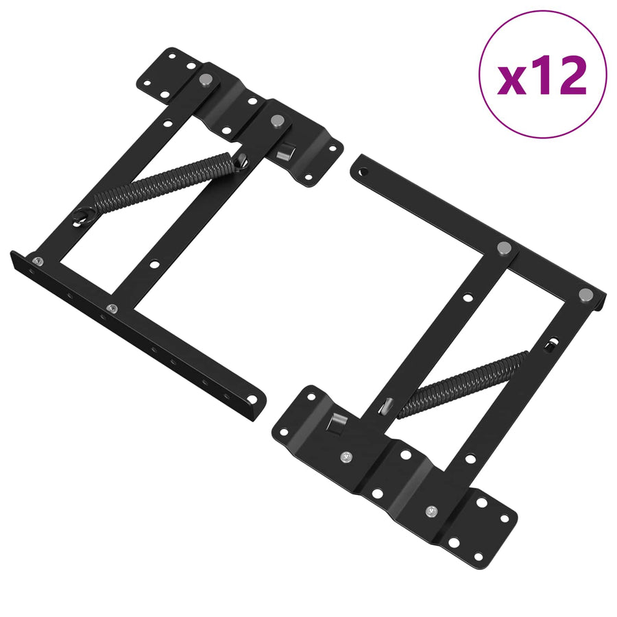Bed liftmechanisme 12 pcs Zwart 34 x 9.5 x 4 mm IJzer