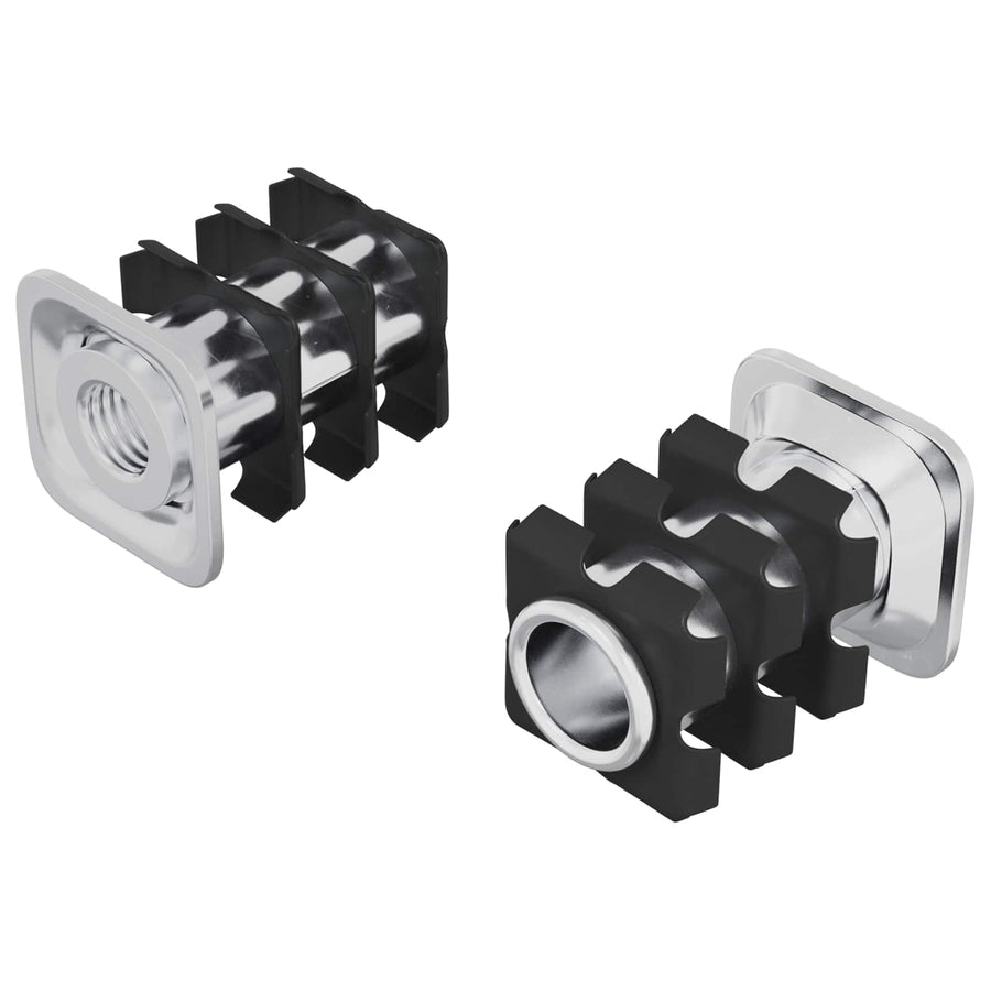Draadbuis Invoeg 2 pcs Zwart en Zilver 15,8 x 15,8 x 22,5 mm