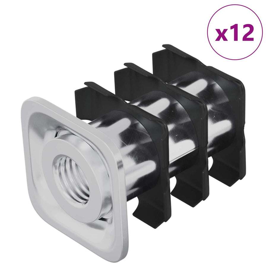 Draadbuis Invoeg 12 pcs Zwart en Zilver 15,8 x 15,8 x 22,5 mm