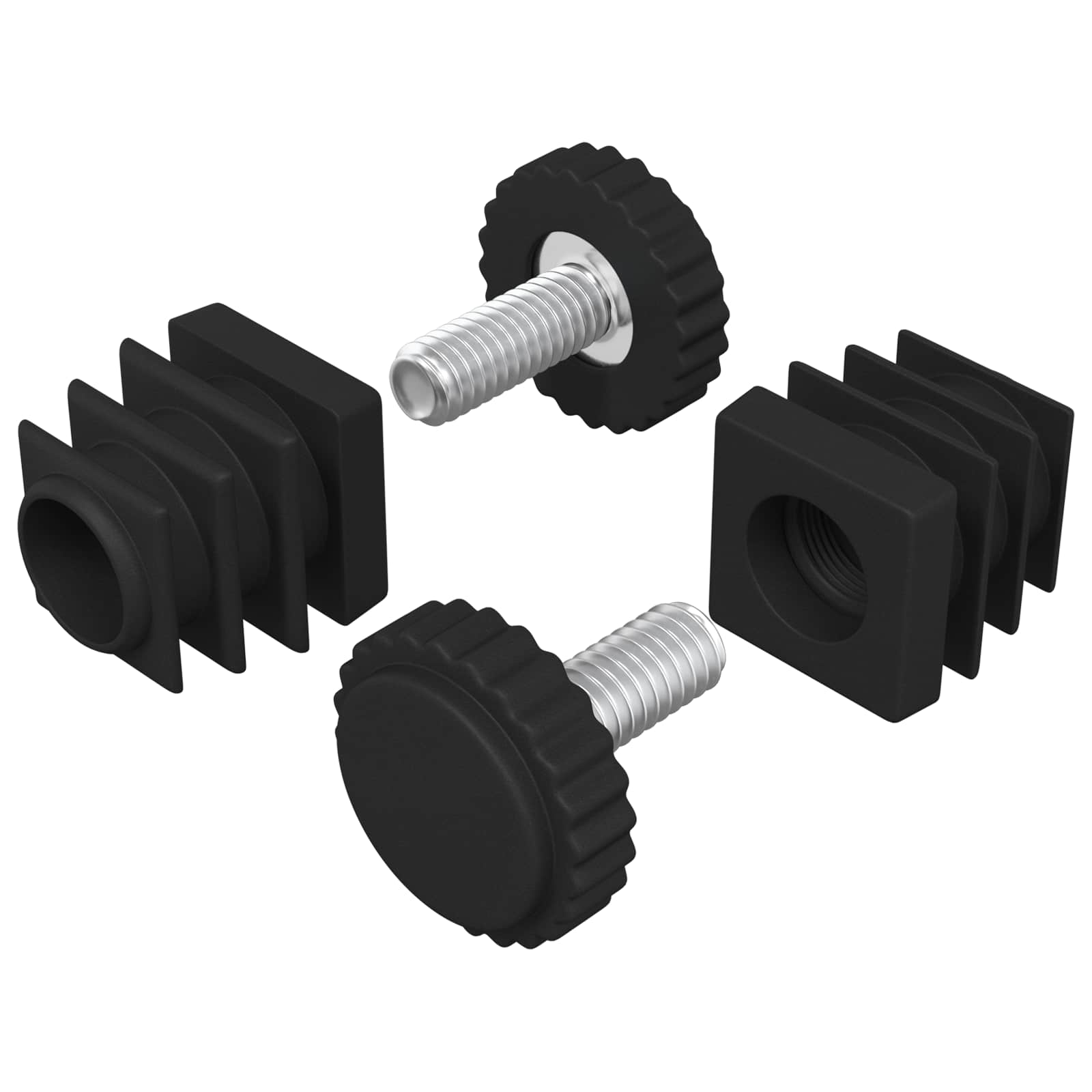 Meubel Levelers Verstelbaar 2 pcs Zwart M6 PP