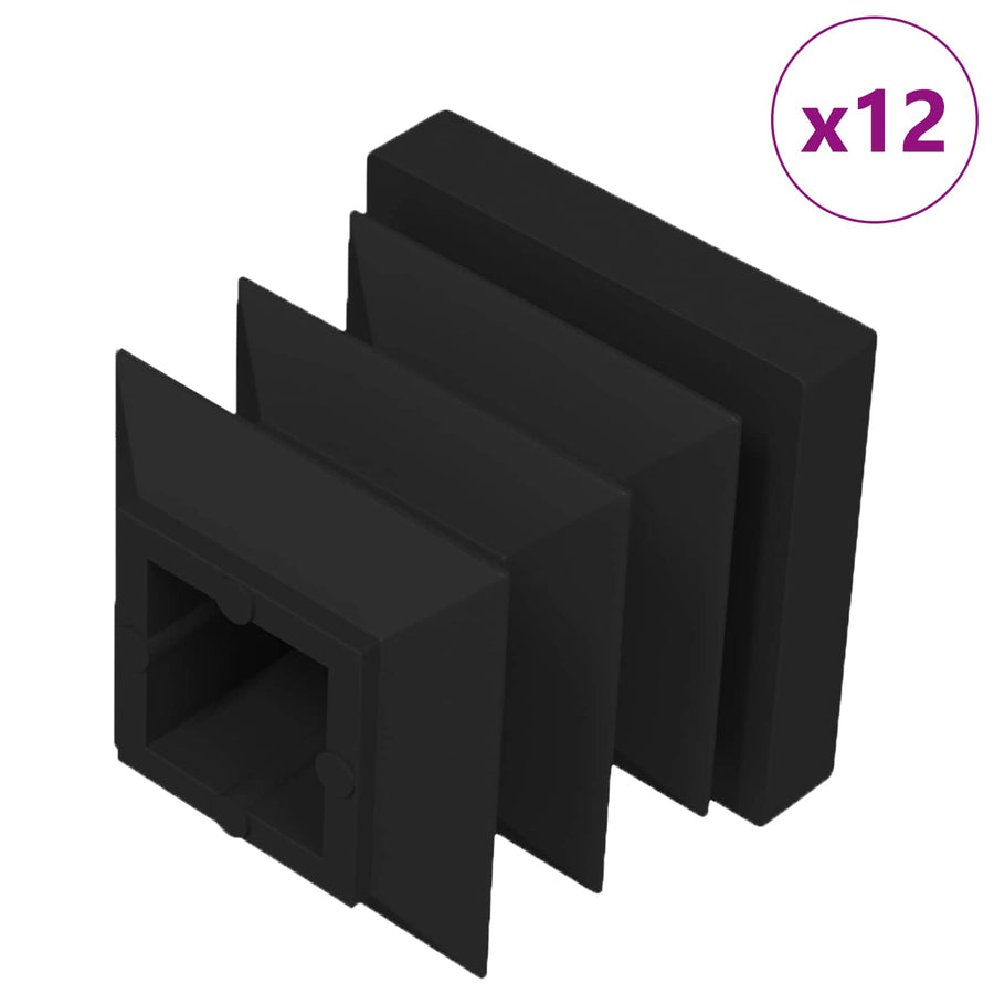 Einddoppen 12 pcs Zwart 15 x 15 x 15 mm PP
