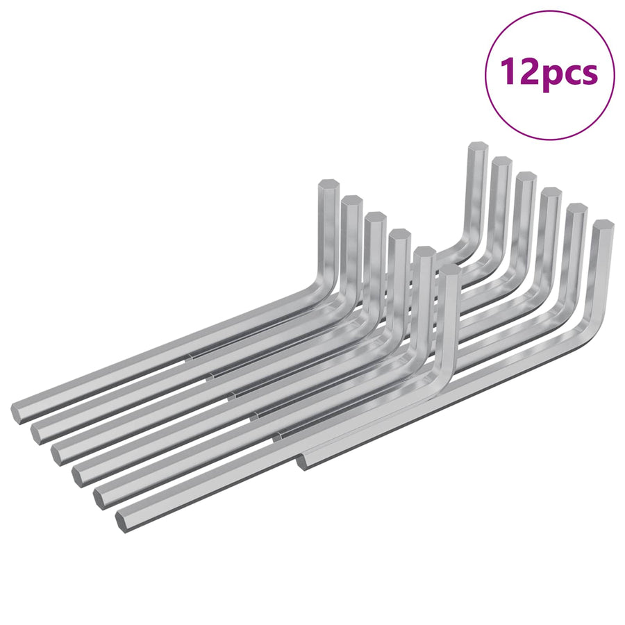 Zeskantsleutel 12 pcs Zilver 32 x 86 mm Staal
