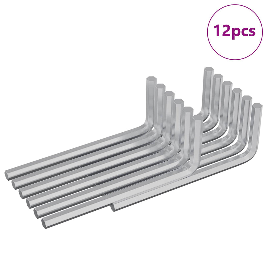 Zeskantsleutel 12 pcs Zilver 32 x 86 mm Staal