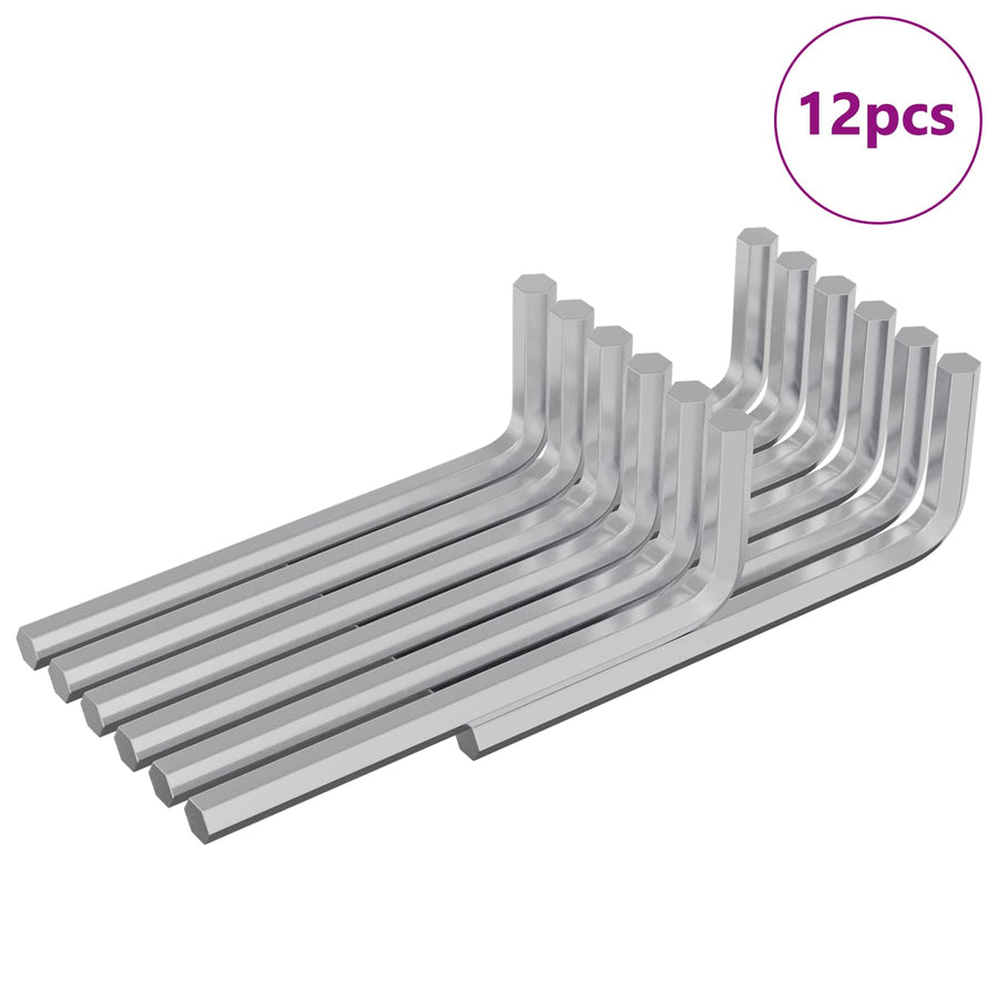 Zeskantsleutel 12 pcs Zilver 32 x 86 mm Staal