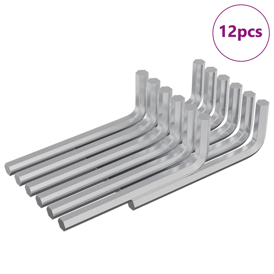 Zeskantsleutel 12 pcs Zilver 32 x 86 mm Staal