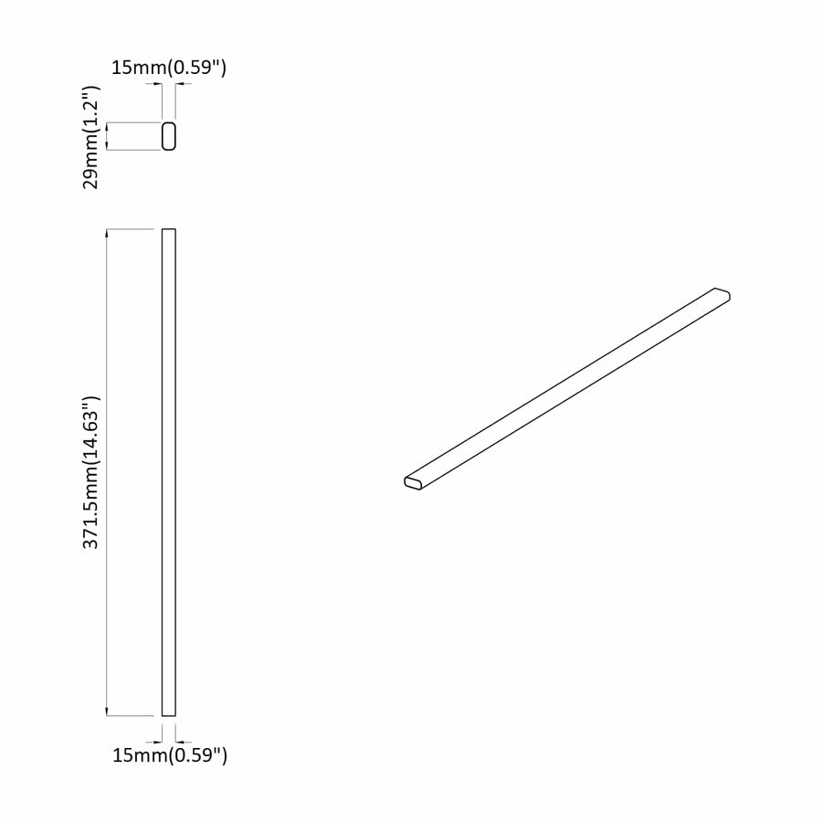 Kaststaaf 12 pcs Zilver 764 x 15 x 29 mm Aluminium Legering