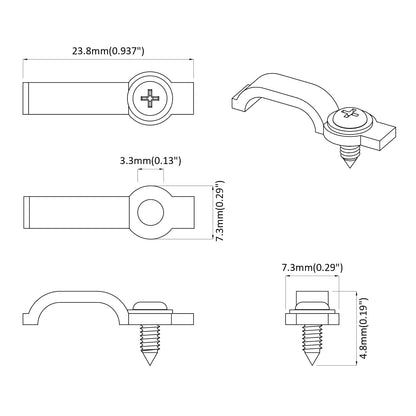 LED Strip Clips 2 pcs Doorzichtig 2 x 1 x 0.5 cm