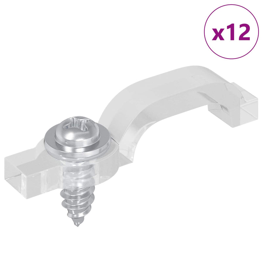 LED Strip Clips 12 pcs Doorzichtig 2 x 1 x 0.5 cm