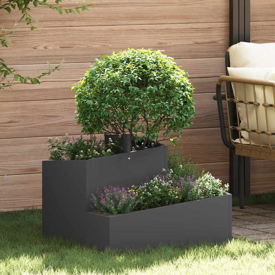 Tuin Bloempot Zwart 60 x 60 x 50 cm Koudgewalst staal