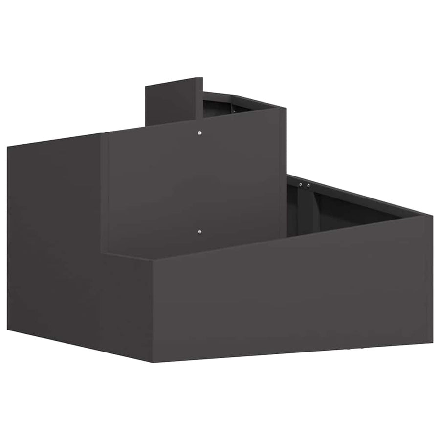Tuin Bloempot Zwart 60 x 60 x 50 cm Koudgewalst staal