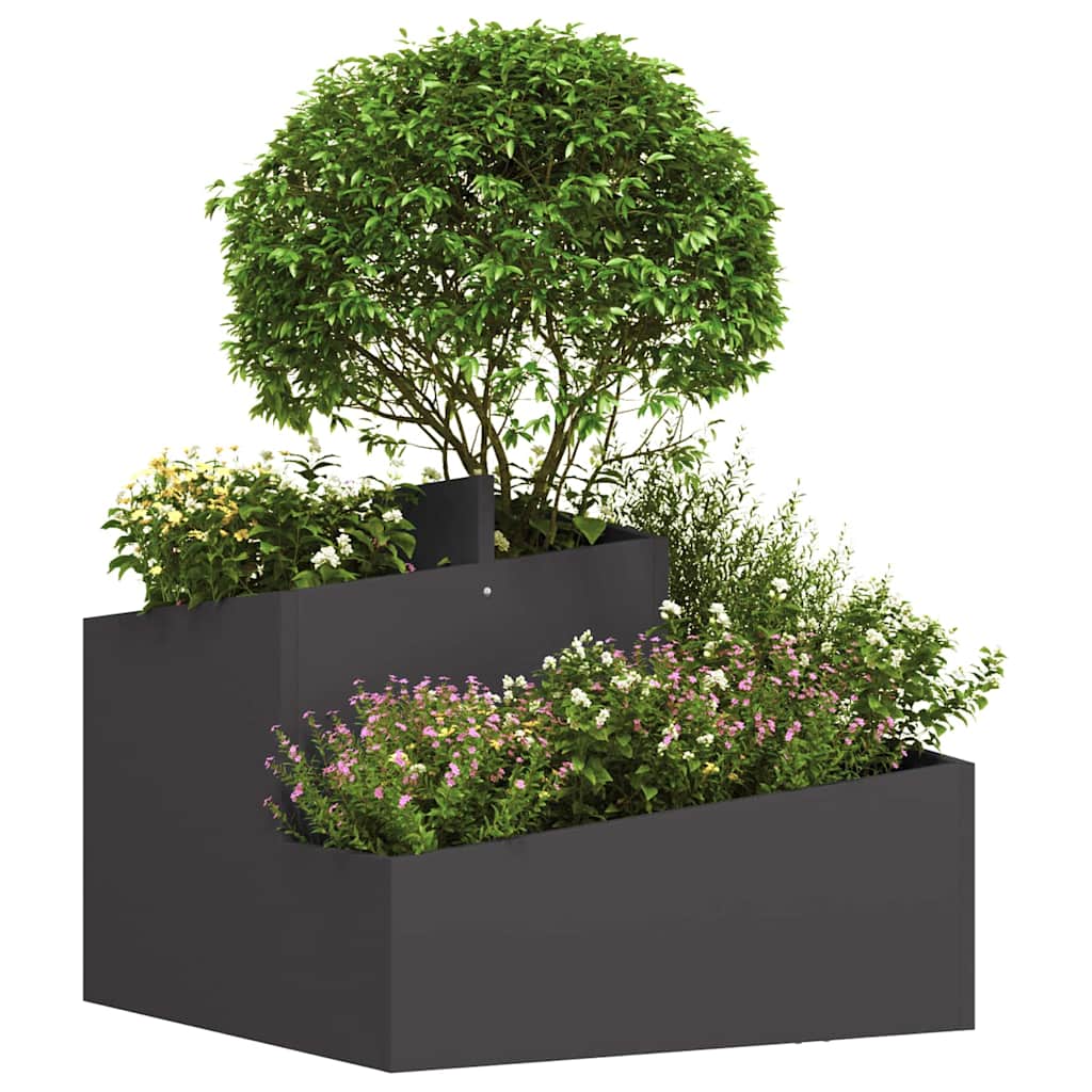 Tuin Bloempot Zwart 60 x 60 x 50 cm Koudgewalst staal