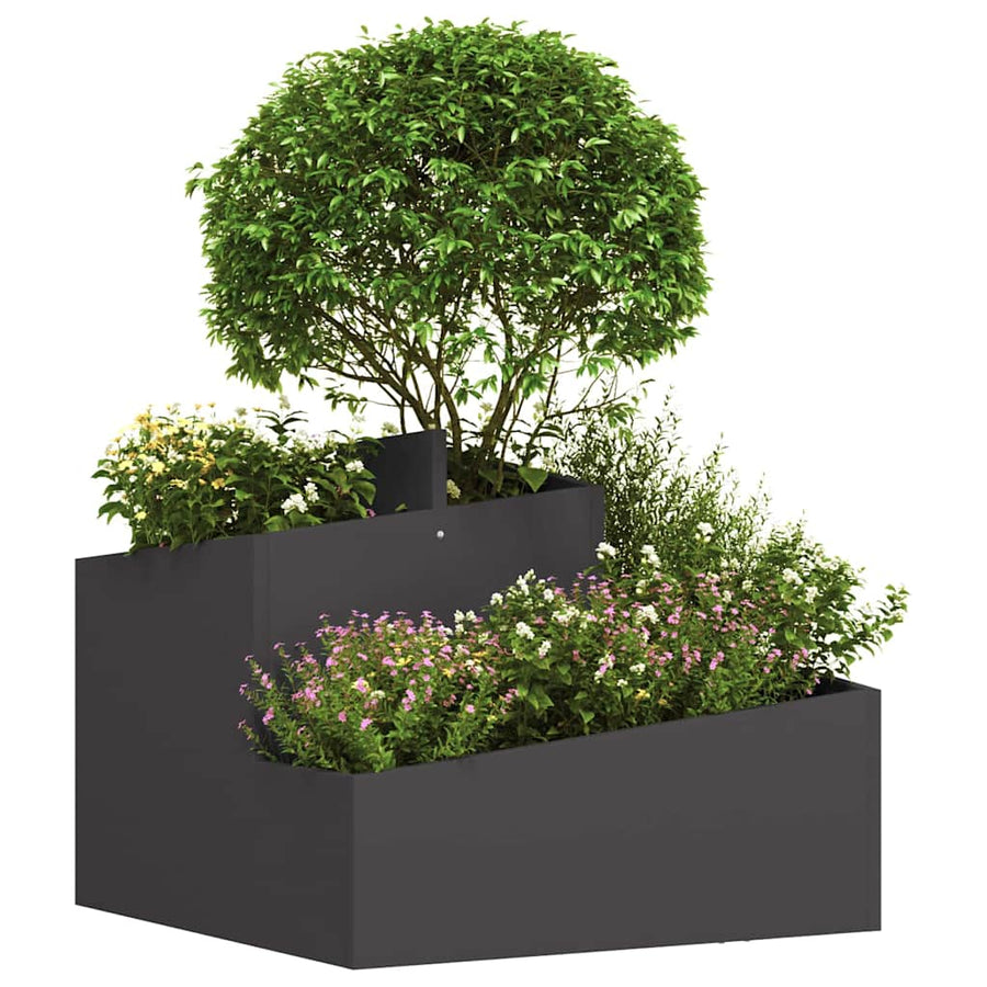 Tuin Bloempot Zwart 60 x 60 x 50 cm Koudgewalst staal