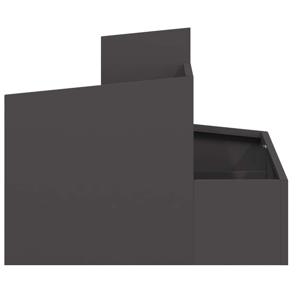 Tuin Bloempot Zwart 60 x 60 x 50 cm Koudgewalst staal