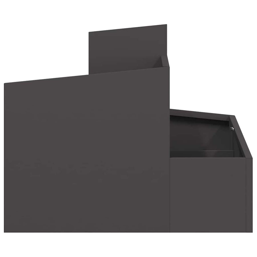 Tuin Bloempot Zwart 60 x 60 x 50 cm Koudgewalst staal
