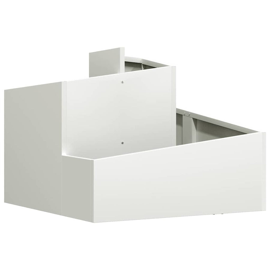 Tuin Bloempot Wit 60 x 60 x 50 cm Koudgewalst staal