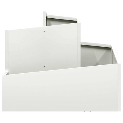 Tuin Bloempot Wit 60 x 60 x 50 cm Koudgewalst staal
