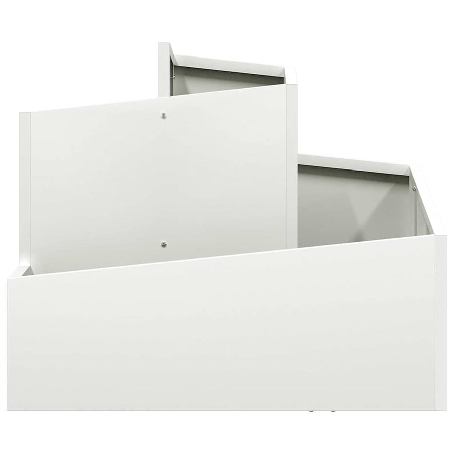 Tuin Bloempot Wit 60 x 60 x 50 cm Koudgewalst staal