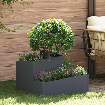 Tuin Bloempot Antraciet 60 x 60 x 50 cm Koudgewalst staal