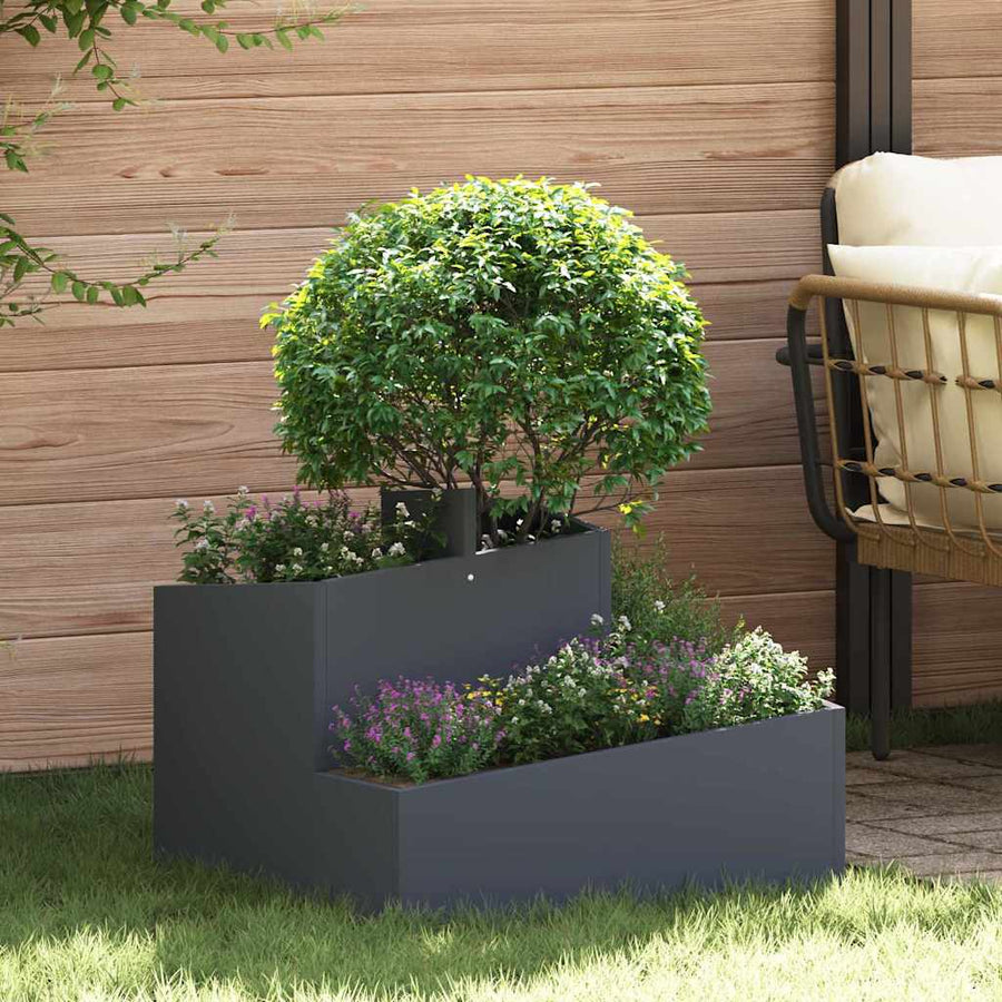 Tuin Bloempot Antraciet 60 x 60 x 50 cm Koudgewalst staal