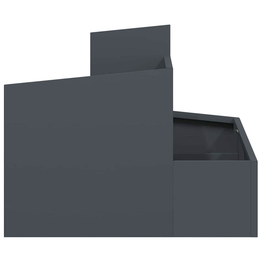 Tuin Bloempot Antraciet 60 x 60 x 50 cm Koudgewalst staal