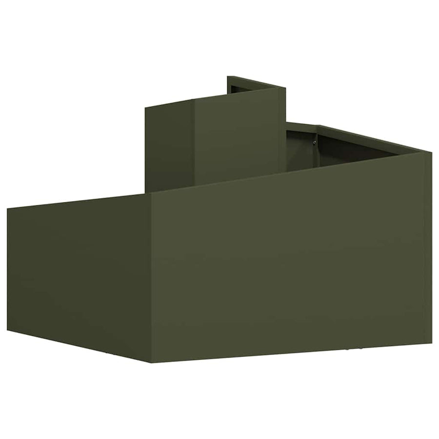 Tuin Bloempot Olijf Groen 60 x 60 x 50 cm Koudgewalst staal