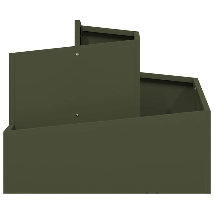 Tuin Bloempot Olijf Groen 60 x 60 x 50 cm Koudgewalst staal