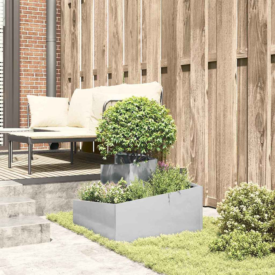 Tuin Bloempot Zilver 60 x 60 x 50 cm Roestvrij staal