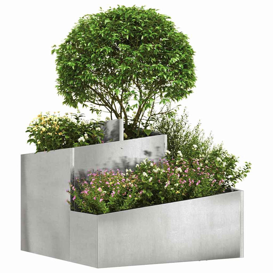 Tuin Bloempot Zilver 60 x 60 x 50 cm Roestvrij staal