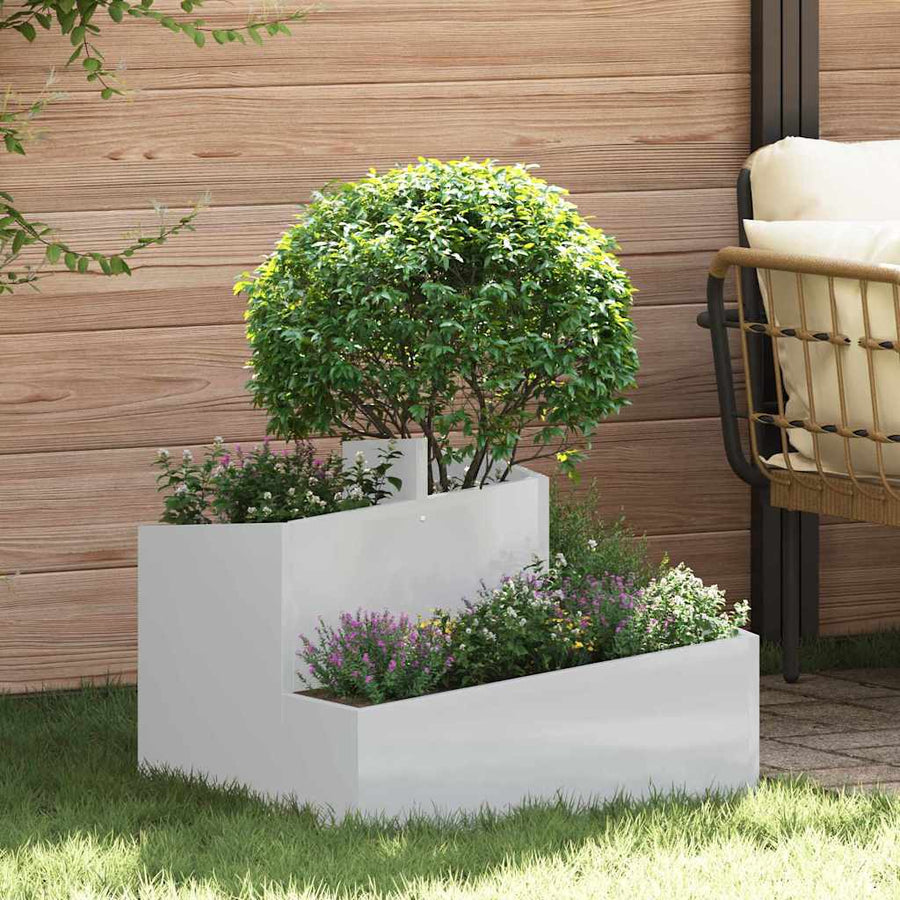 Tuin Bloempot Zilver 60 x 60 x 50 cm Gegalvaniseerd staal