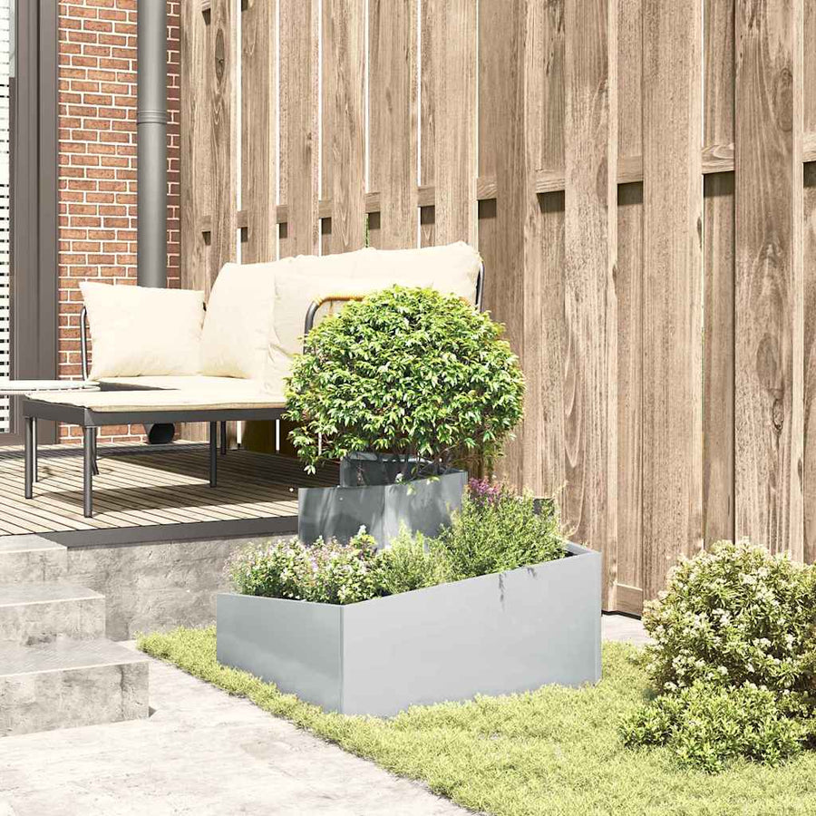 Tuin Bloempot Zilver 60 x 60 x 50 cm Gegalvaniseerd staal