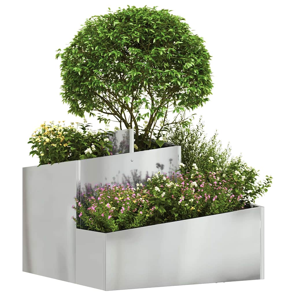 Tuin Bloempot Zilver 60 x 60 x 50 cm Gegalvaniseerd staal
