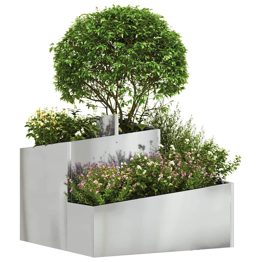 Tuin Bloempot Zilver 60 x 60 x 50 cm Gegalvaniseerd staal